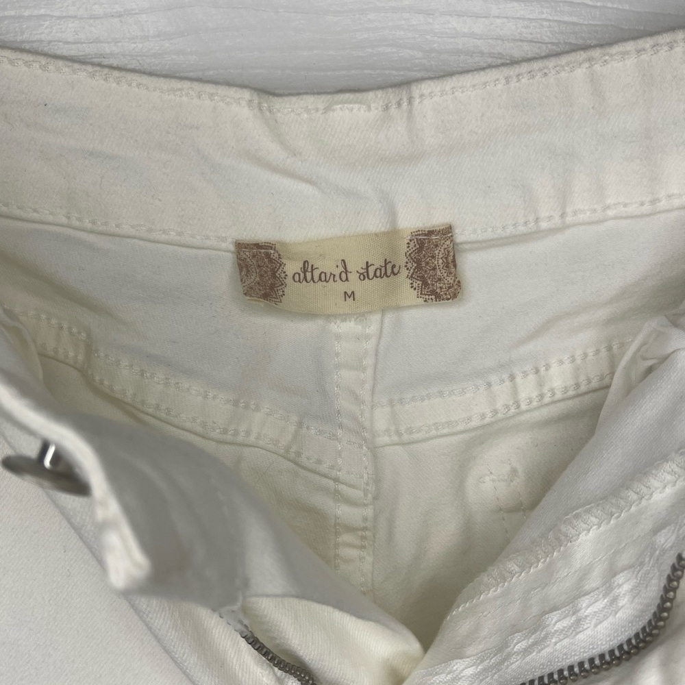 White flare denim pants